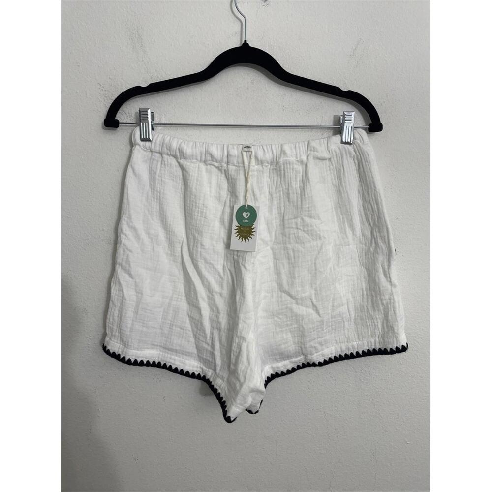 Rails X LSPACE Sunny Shorts in Black Blanket Stitch Gauzy White size S $138msrp - Picture 5 of 6